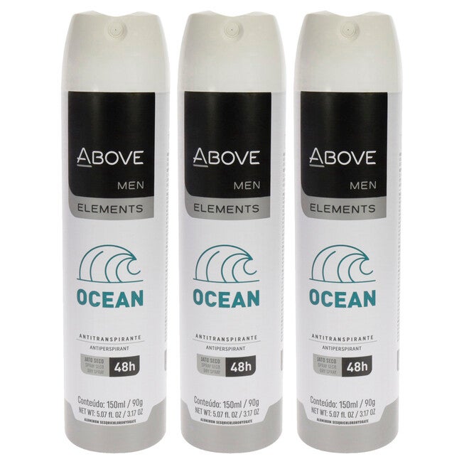 48 Hours Element Antiperspirant Deodorant - Ocean by Above for Men - 3.17 oz Deodorant Spray - Pack of 3, NA, hi-res image number null
