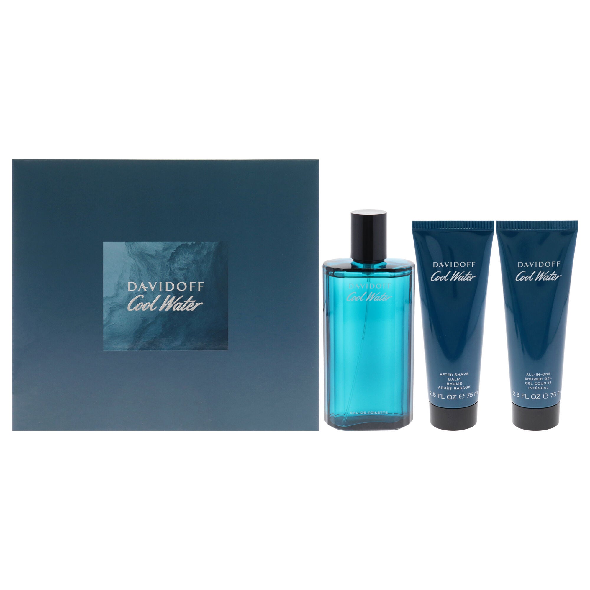 Cool Water by Davidoff for Men - 3 Pc Gift Set 4.2oz EDT Spray, 2.5oz Shower Gel, 2.5oz After Shave Balm, See Description, hi-res image number 0