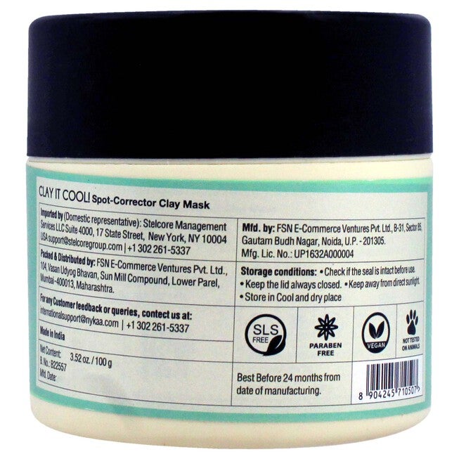 Clay It Cool Clay Mask - Spot Corrector by Nykaa Naturals for Women - 3.4 oz Mask, , alternate image number null