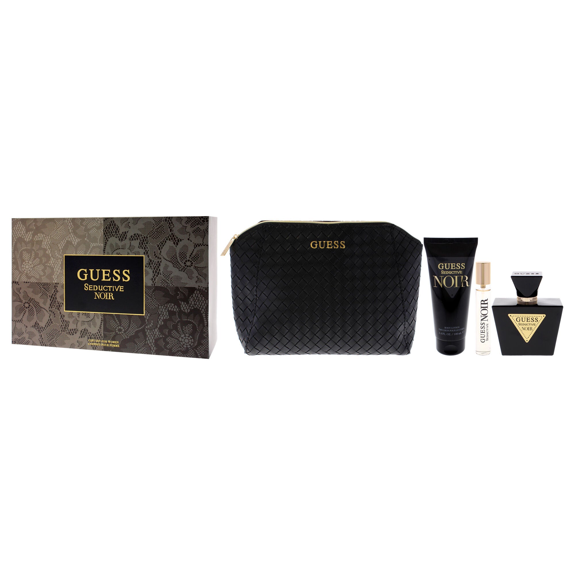 Guess Seductive Noir by Guess for Women - 4 Pc Gift Set 2.5oz EDT Spray, 0.5oz EDT Spray, 3.4oz Body Lotion, Pouch, See Description, alternate image number 3