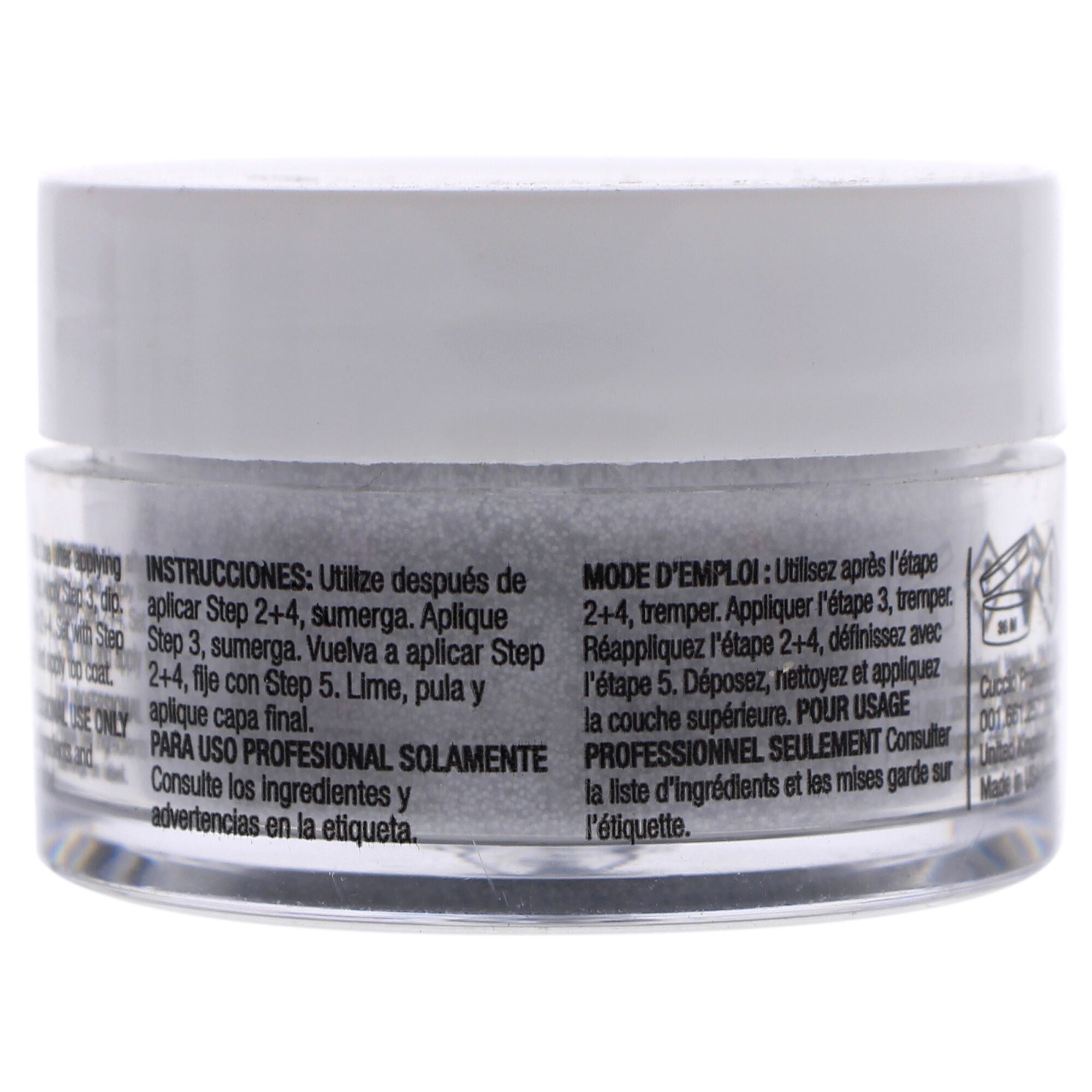 Pro Powder Polish Nail Colour Dip System - Silver Glitter by Cuccio Colour for Women - 0.5 oz Nail Powder, See Description, alternate image number 2