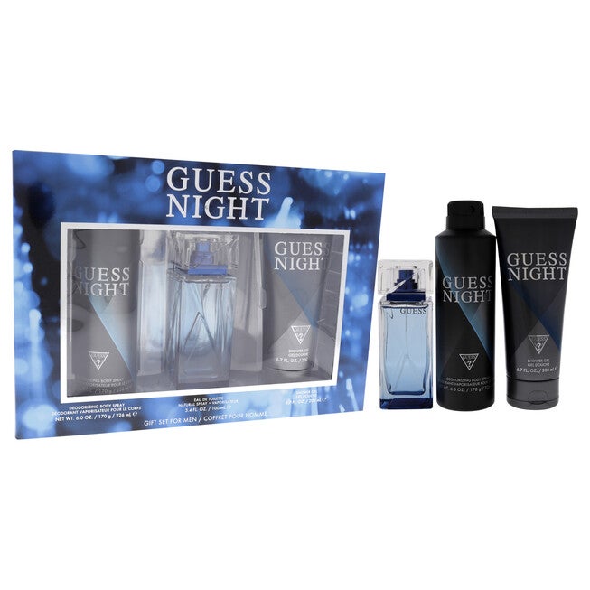 Guess Night by Guess for Men - 3 Pc Gift Set 3.4oz EDT Spray , 6.0oz Body Spray, 6.7oz Shower Gel, , alternate image number null