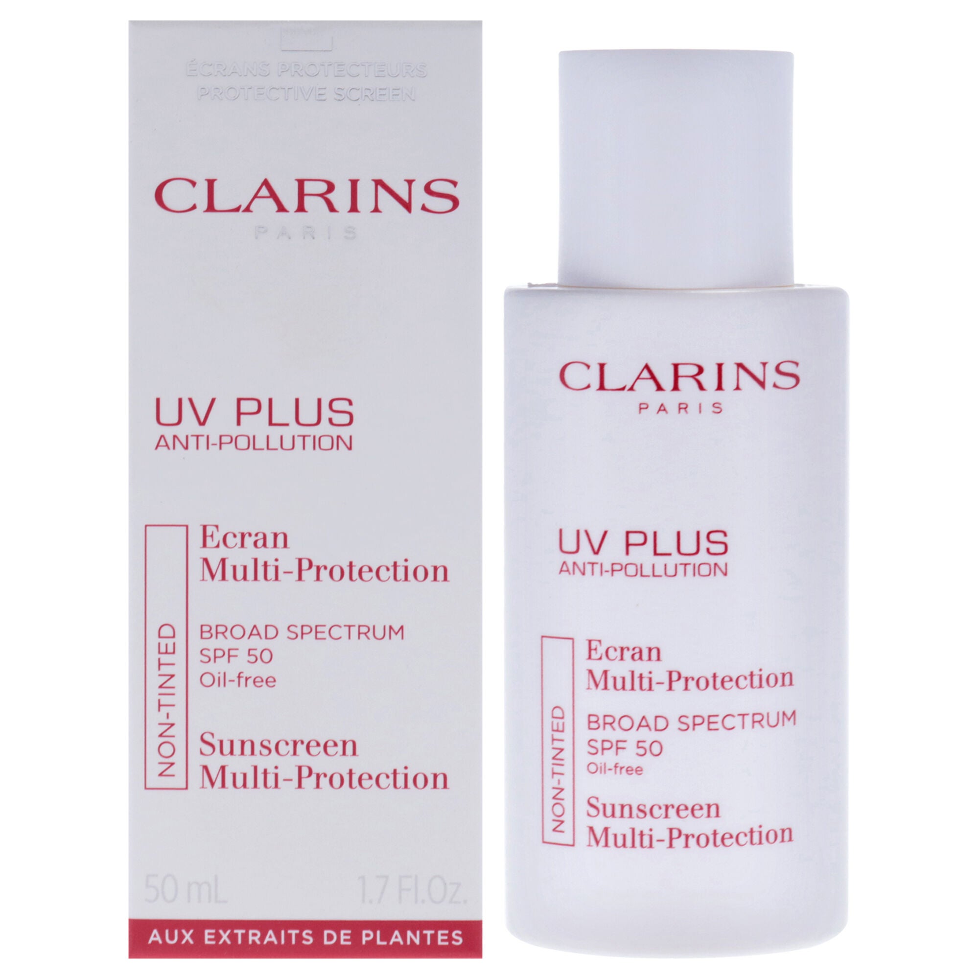 UV Plus Anti-Pollution Multi-Protection SPF 50 by Clarins for Unisex - 1.7 oz Sunscreen, See Description, hi-res image number 0