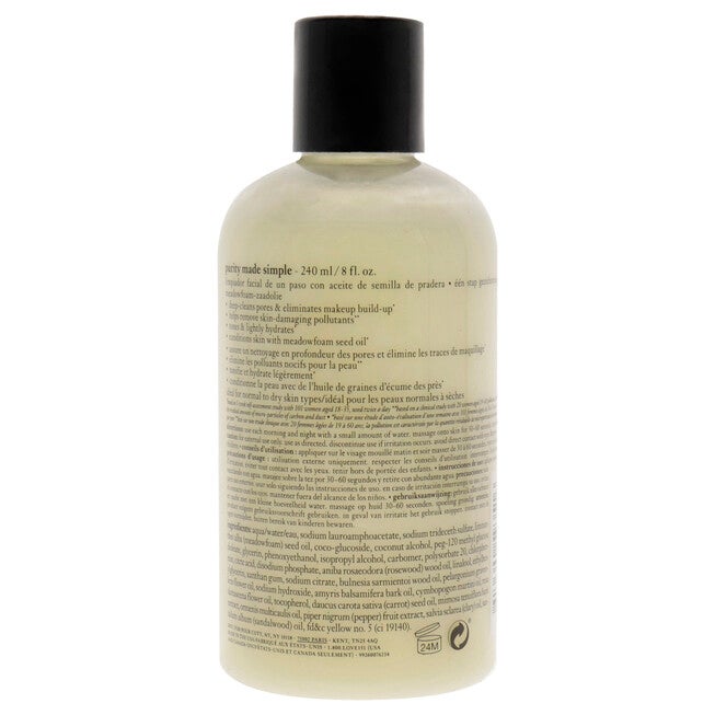 Purity Made Simple One Step Facial Cleanser by Philosophy for Unisex - 8 oz Cleanser, See Description, alternate image number null