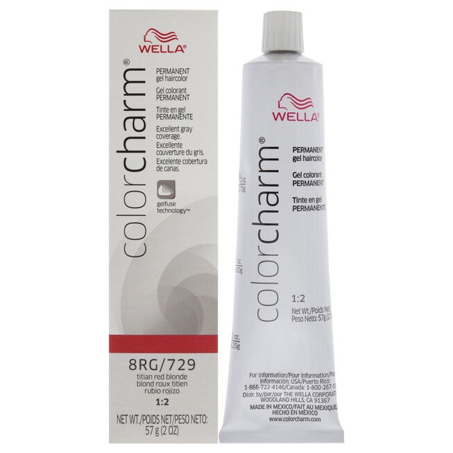 Color Charm Permanent Hair Color Gel - 8RG 729 Titan Red Blonde by Wella for Unisex - 2 oz Hair Color, See Description, hi-res image number null