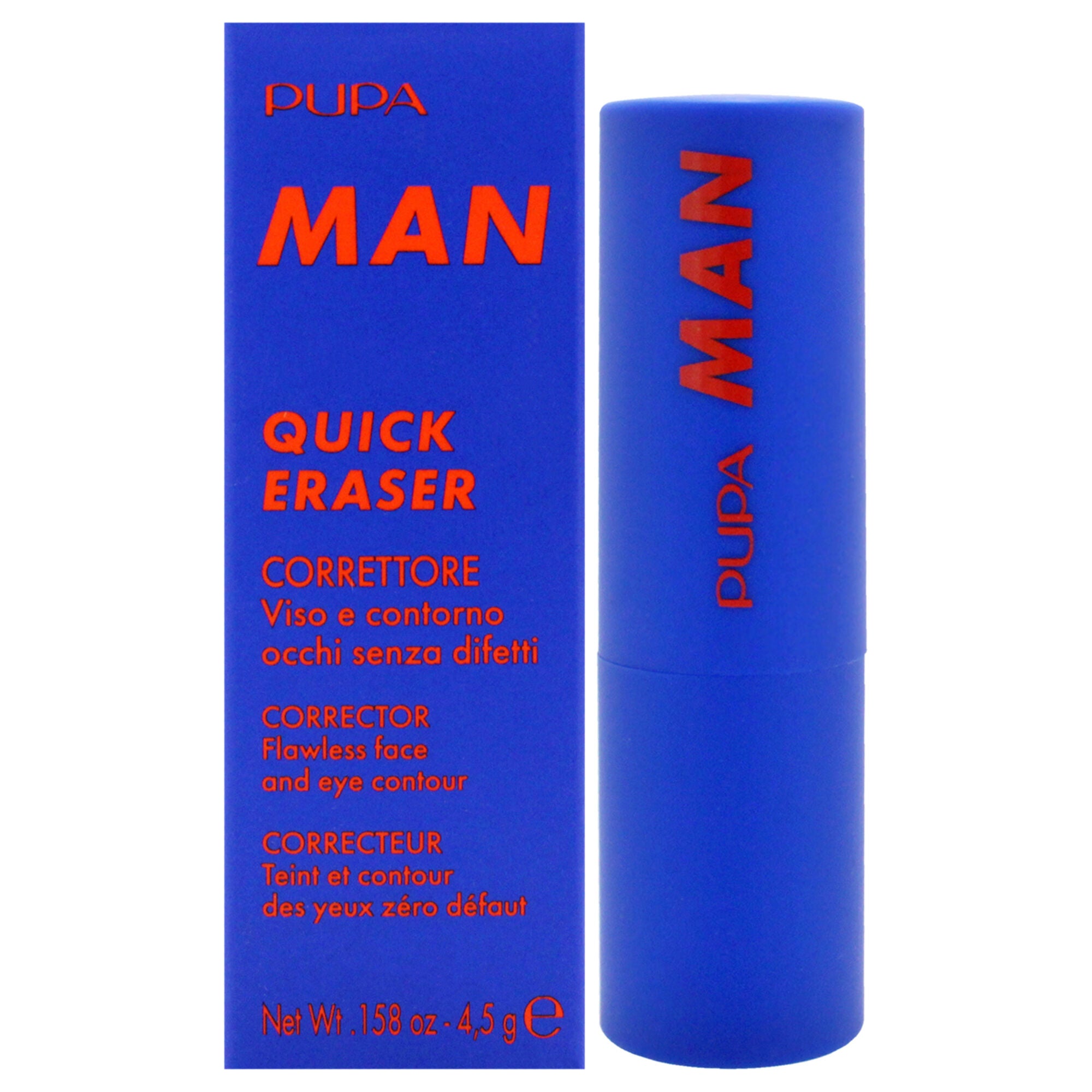 Quick Eraser Corrector - 002 Medium Dark by Pupa Milano for Men - 0.158 oz Concealer, See Description, hi-res image number 0