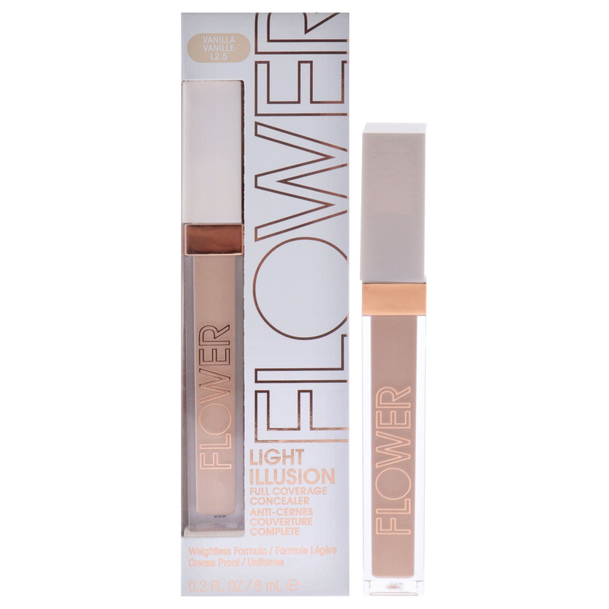 Light Illusion Full Coverage Concealer - L2.5 Vanilla by Flower Beauty for Women - 0.2 oz Concealer, See Description, hi-res image number 0
