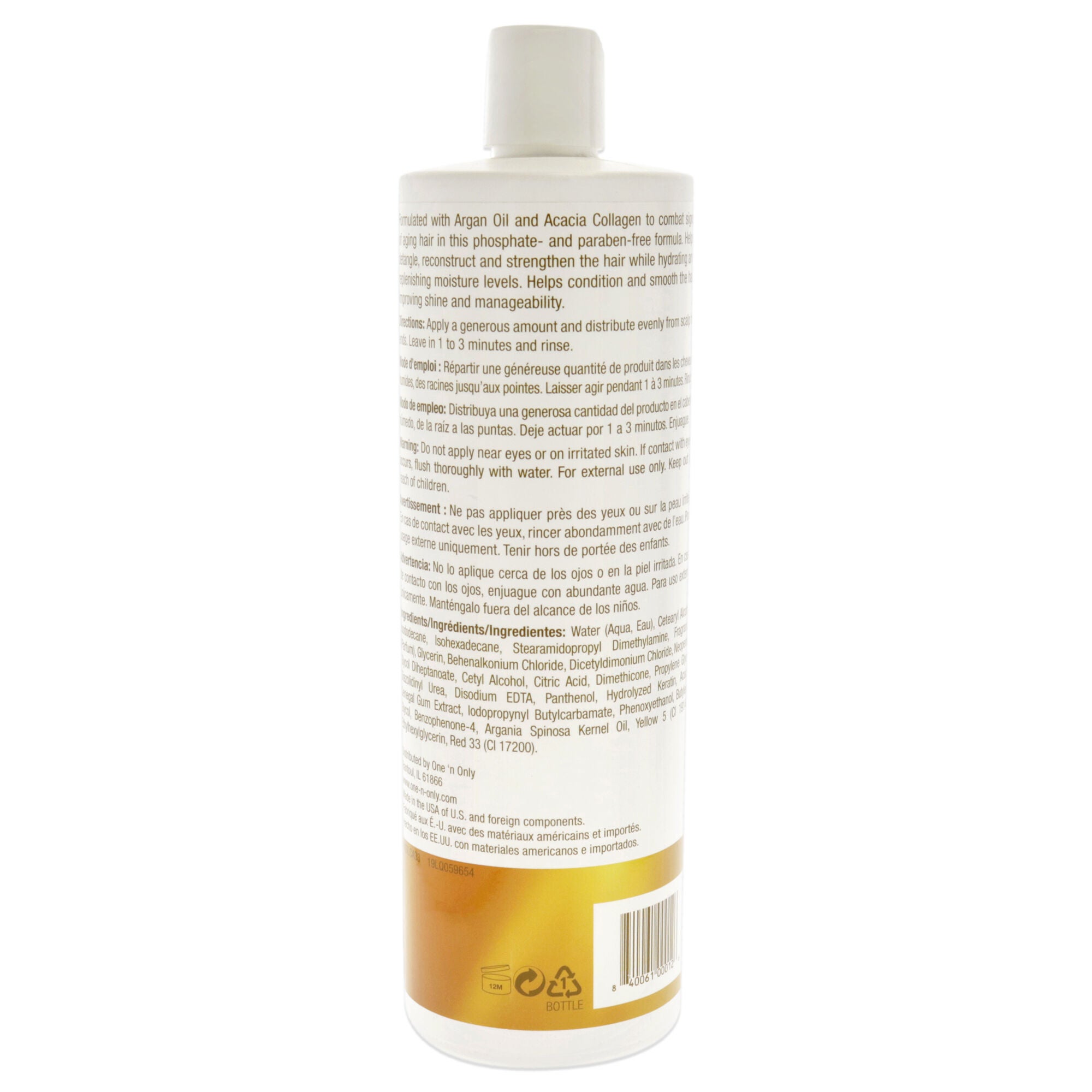 Argan Oil Moisture Acacia Collagen Repair Conditioner by One n Only for Unisex - 33.8 oz Conditioner, See Description, alternate image number 1
