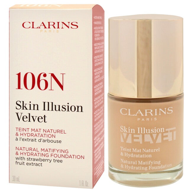 Skin Illusion Velvet Foundation - 106N Vanilla by Clarins for Women - 1 oz Foundation, NA, alternate image number null