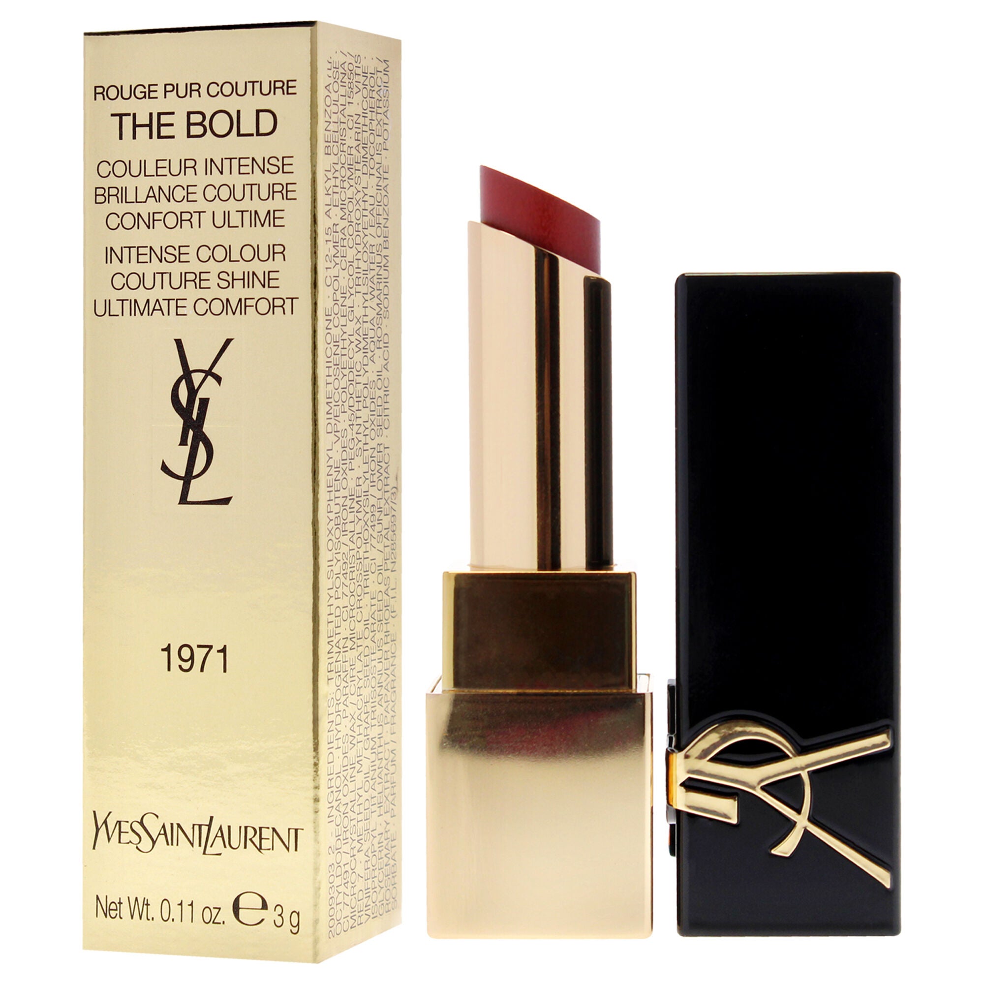 Rouge Pur Couture The Bold Lipstick - 1971 Rouge Provocation by Yves Saint Laurent for Women - 0.11 oz Lipstick, See Description, alternate image number 3