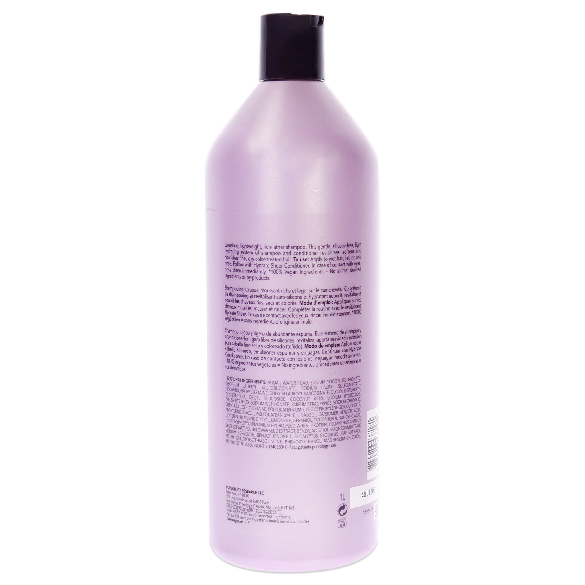 Hydrate Sheer Shampoo by Pureology for Unisex - 1 Liter Shampoo, See Description, alternate image number 1