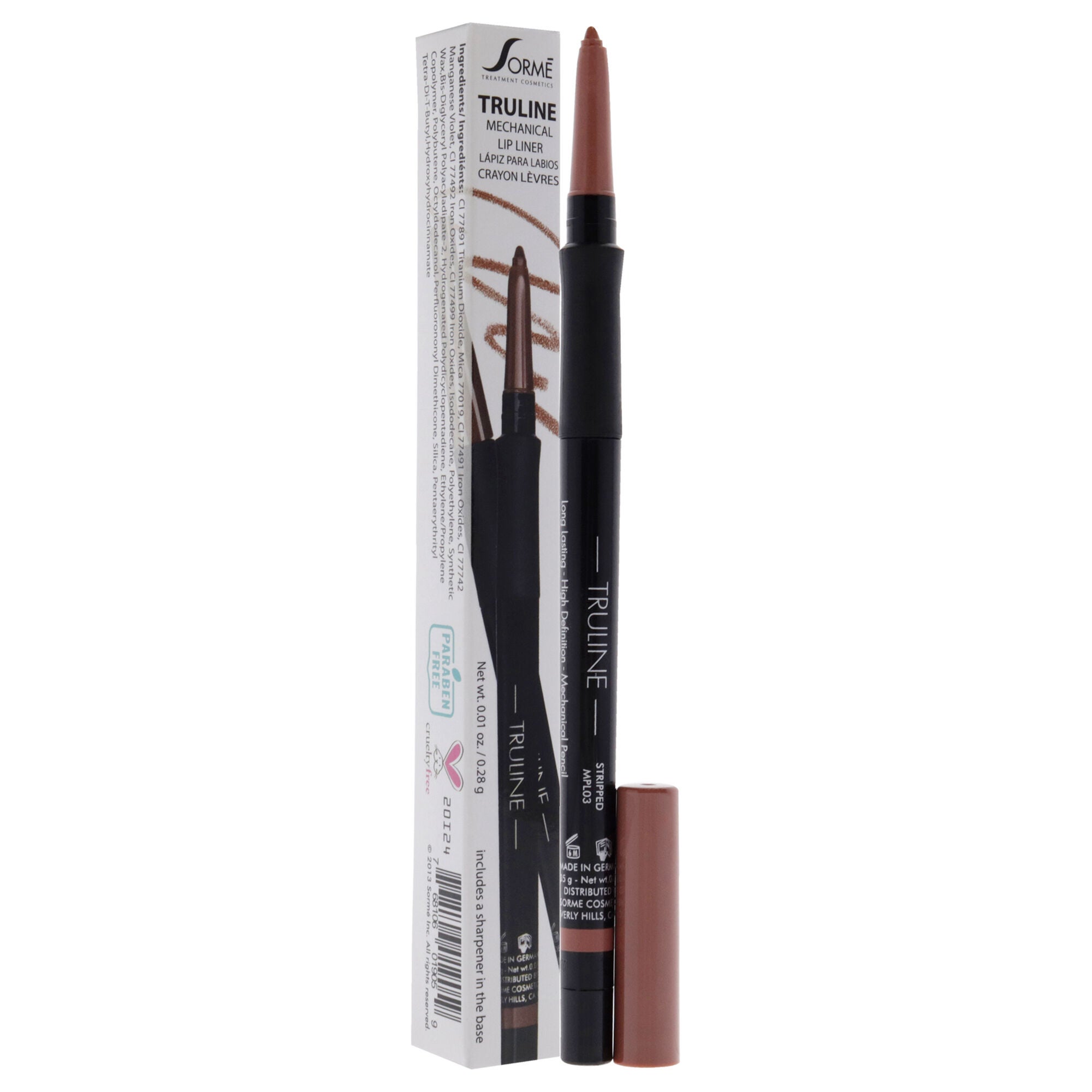 Truline Mechanical Lipliner - MPL03 Stripped by Sorme Cosmetics for Women - 0.01 oz Lipliner, See Description, alternate image number 2