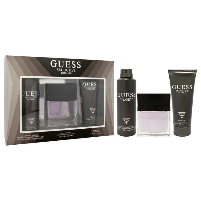 Seductive by Guess for Men - 3 Pc Gift Set 3.4oz EDT Spray, 6oz Deodorizing Body Spray, 6.7oz Shower Gel, NA, alternate image number null