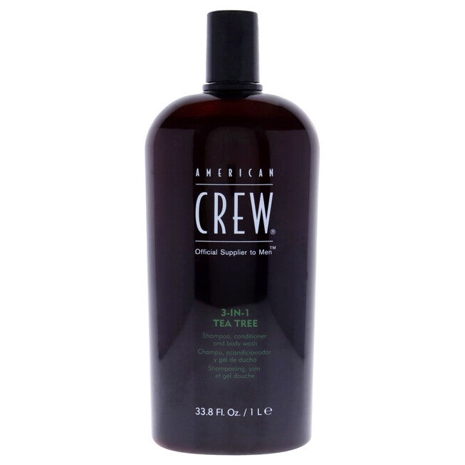 3-In-1 Tea Tree Shampoo, Conditioner and Body Wash by American Crew for Men - 33.8 oz Shampoo, Conditioner and Body Wash, NA, hi-res image number null