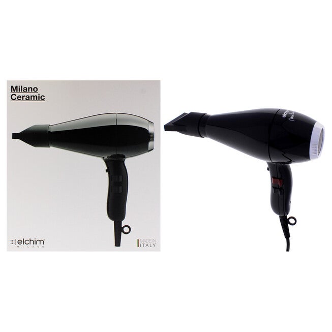 Milano Ceramic Hair Dryer - Black-Silver by Elchim for Unisex - 1 Pc Hair Dryer, See Description, hi-res image number null