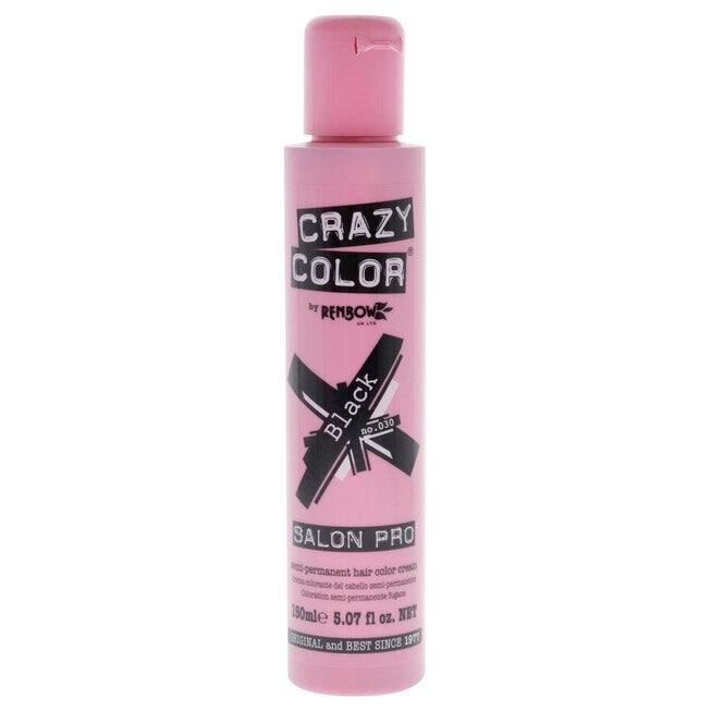 Crazy Color Salon Pro Semi Permanent Hair Color - 030 Black by Crazy Color for Women - 5.07 oz Hair Color, , alternate image number null