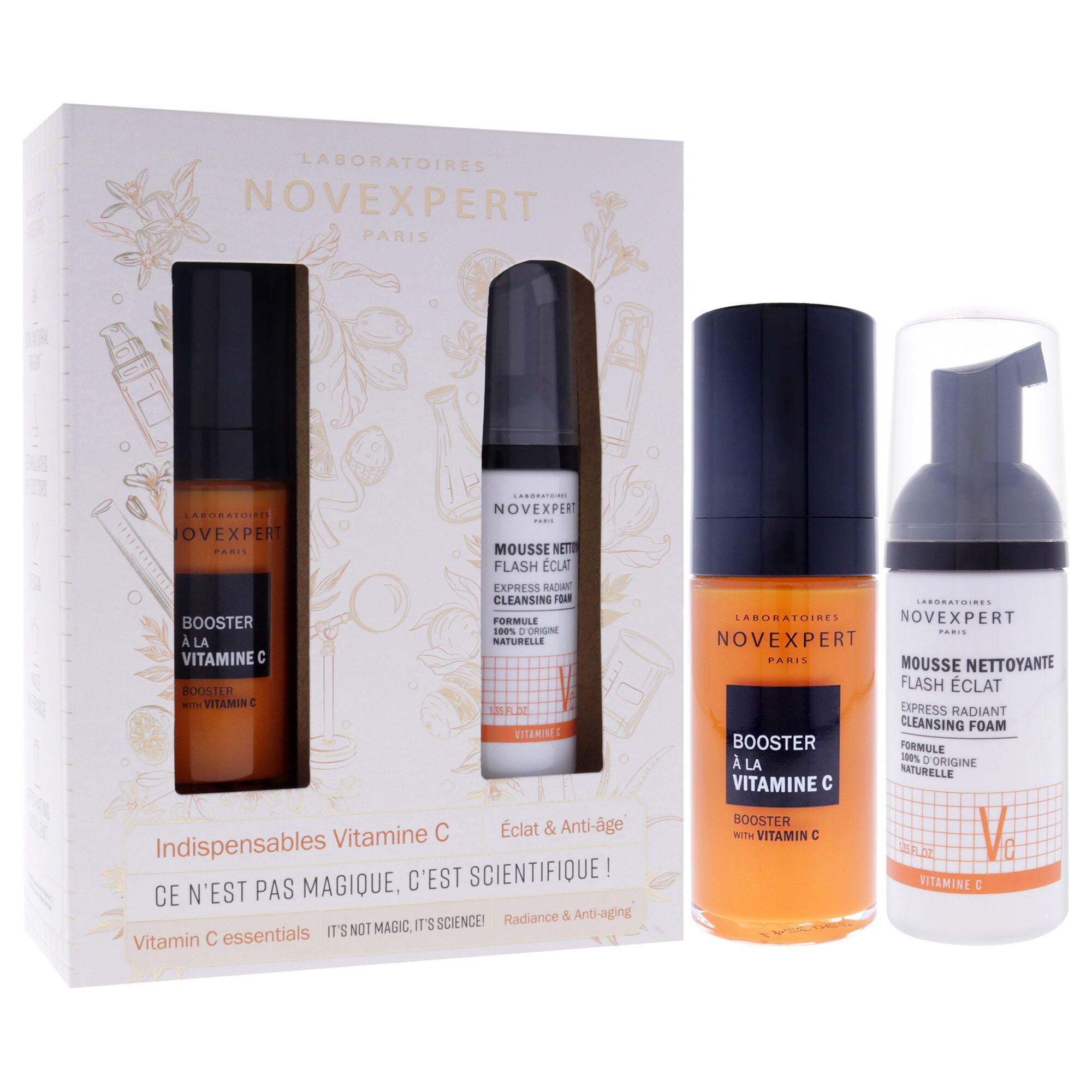 Vitamin C Essentials Set by Novexpert for Women - 2 Pc 1oz Boster with Vitamin C, 1.35oz Express Radiant Cleansing Foam, , alternate image number 6