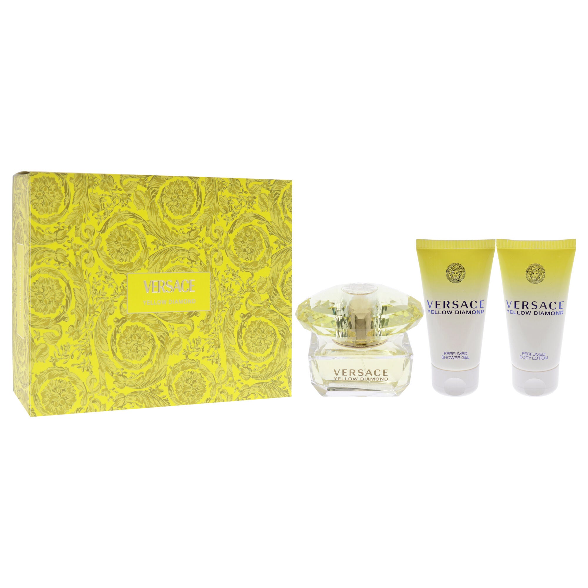 Versace Yellow Diamond by Versace for Women - 3 Pc Gift Set 1.7oz EDT Spray, 1.7oz Perfumed Shower Gel, 1.7oz Perfumed Body Lotion, See Description, alternate image number 1