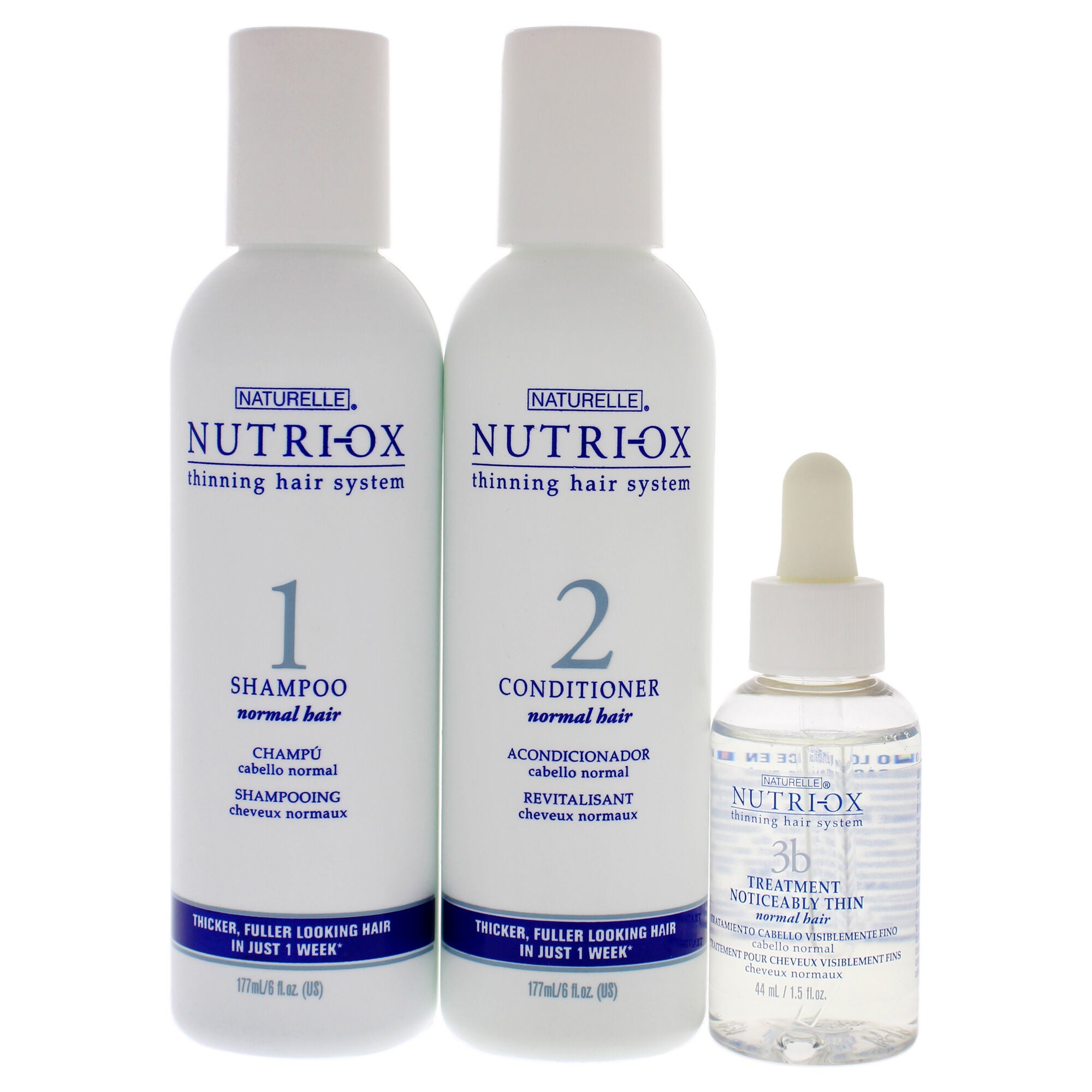 Noticeably Thin Normal Hair Starter Kit by Nutri-Ox for Unisex - 3 Pc Gift Set 6oz Shampoo Normal, 6oz Conditioner Normal, 1.5oz Treatment, , alternate image number 5