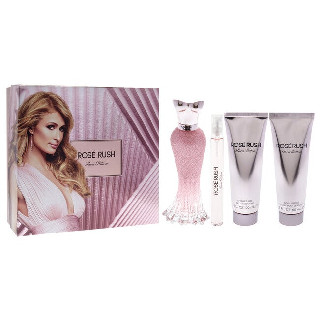 Rose Rush by Paris Hilton for Women - 4 Pc Gift Set 3.4oz EDP Spray, 3.0oz Body Lotion, 3.0oz Shower Gel, 0.33oz EDP Spray, See Description, alternate image number 1