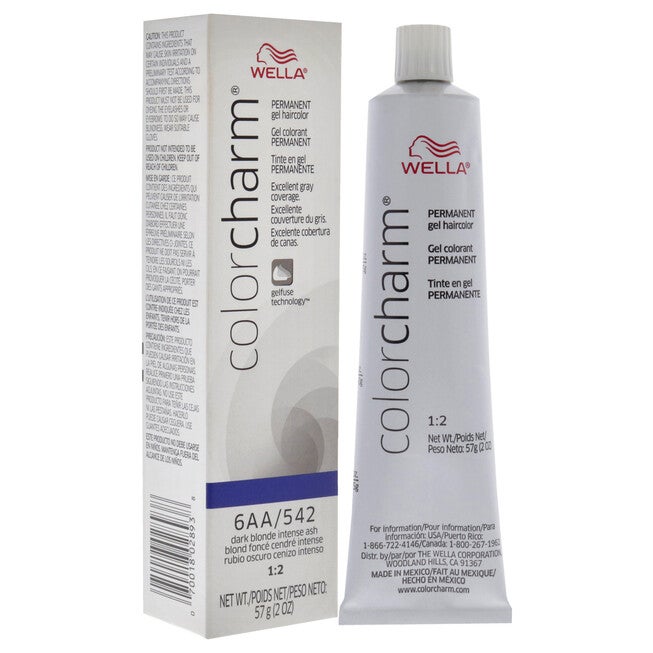 Color Charm Permanent Hair Color Gel - 6AA 542 Dark Blonde Intense Ash by Wella for Unisex - 2 oz Hair Color, NA, alternate image number null