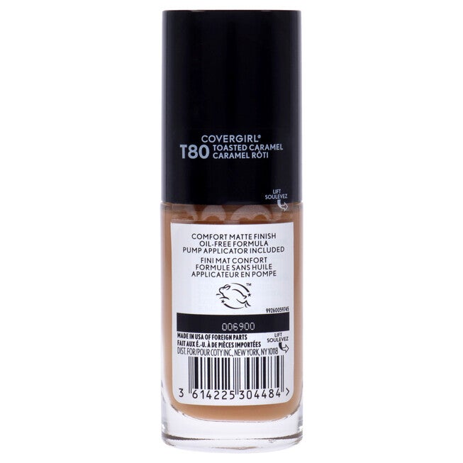 TruBlend Matte Made Liquid Foundation - T80 Toasted Caramel by CoverGirl for Women - 1 oz Foundation, , alternate image number null