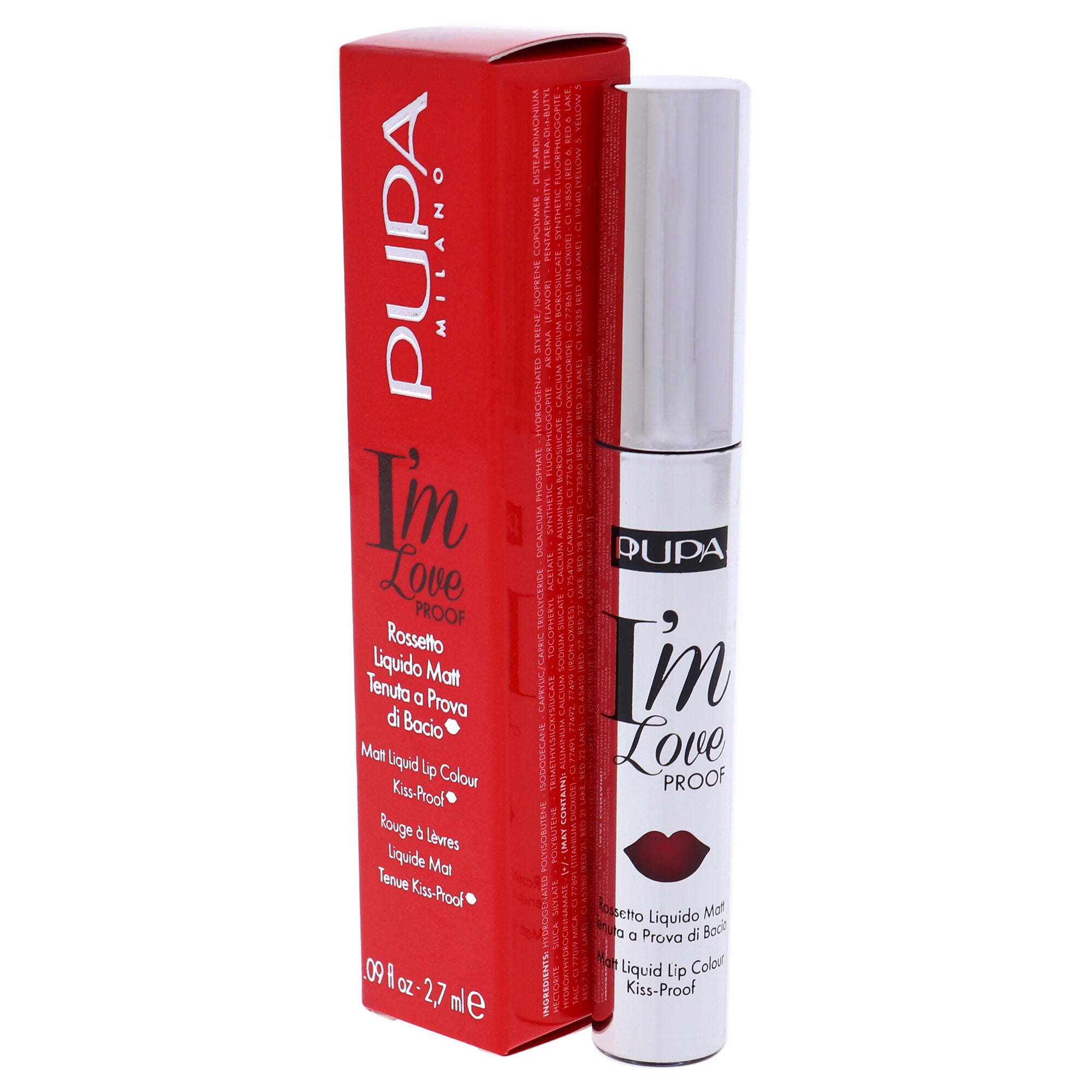 I Am Love Proof Matt Liquid Lip Color - 011 Kiss Me Red by Pupa Milano for Women - 0.09 oz Lipstick, See Description, alternate image number 2