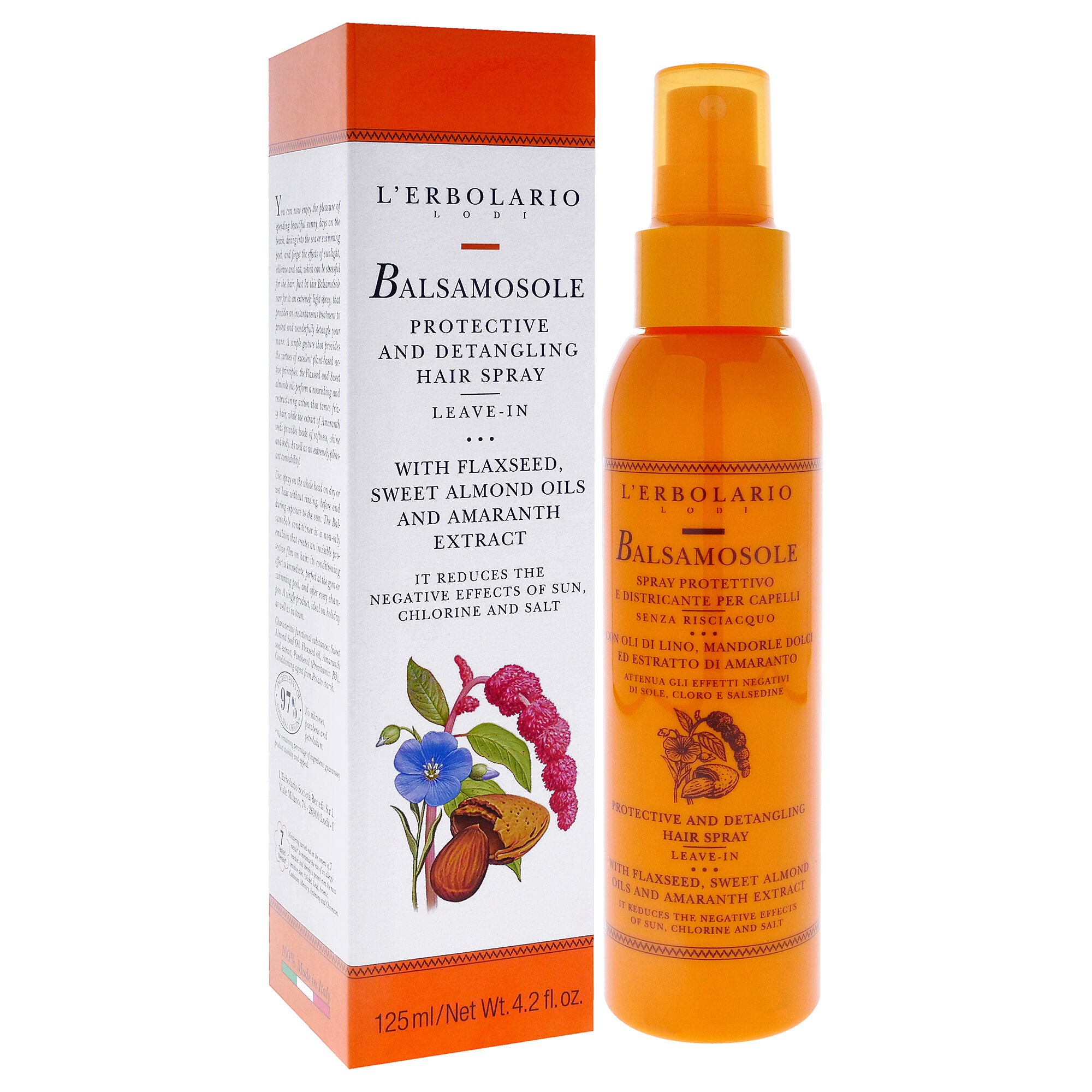 Balsamosole Protective and Detangling Hair Spray Leave-In by LErbolario for Women - 4.2 oz Hair Spray, See Description, alternate image number 1