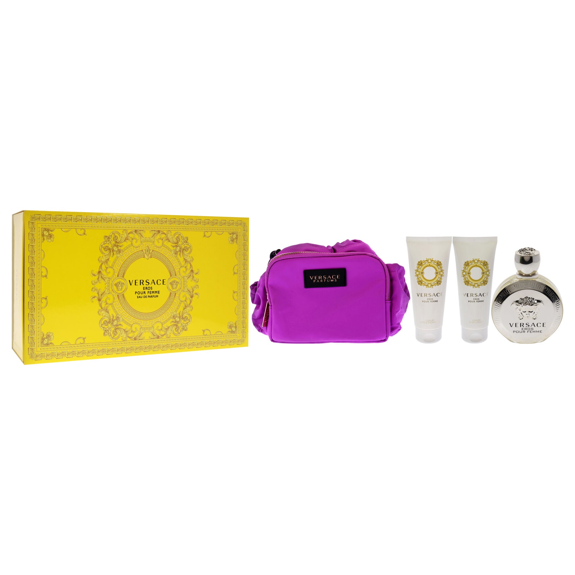 Versace Eros Pour Femme by Versace for Women - 4 Pc Gift Set 3.4oz EDP Spray, 3.4oz Body Lotion, 3.4oz Bath and Shower Gel, Pouch, , alternate image number 7