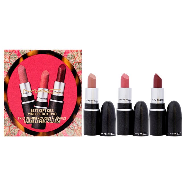 Best Kept Kiss Mini Lipstick Trio by MAC for Women - 3*0.05oz Matte Lipstick - Vintaje Velvet Teddy, Picture This, Swig of Twig, NA, hi-res image number null
