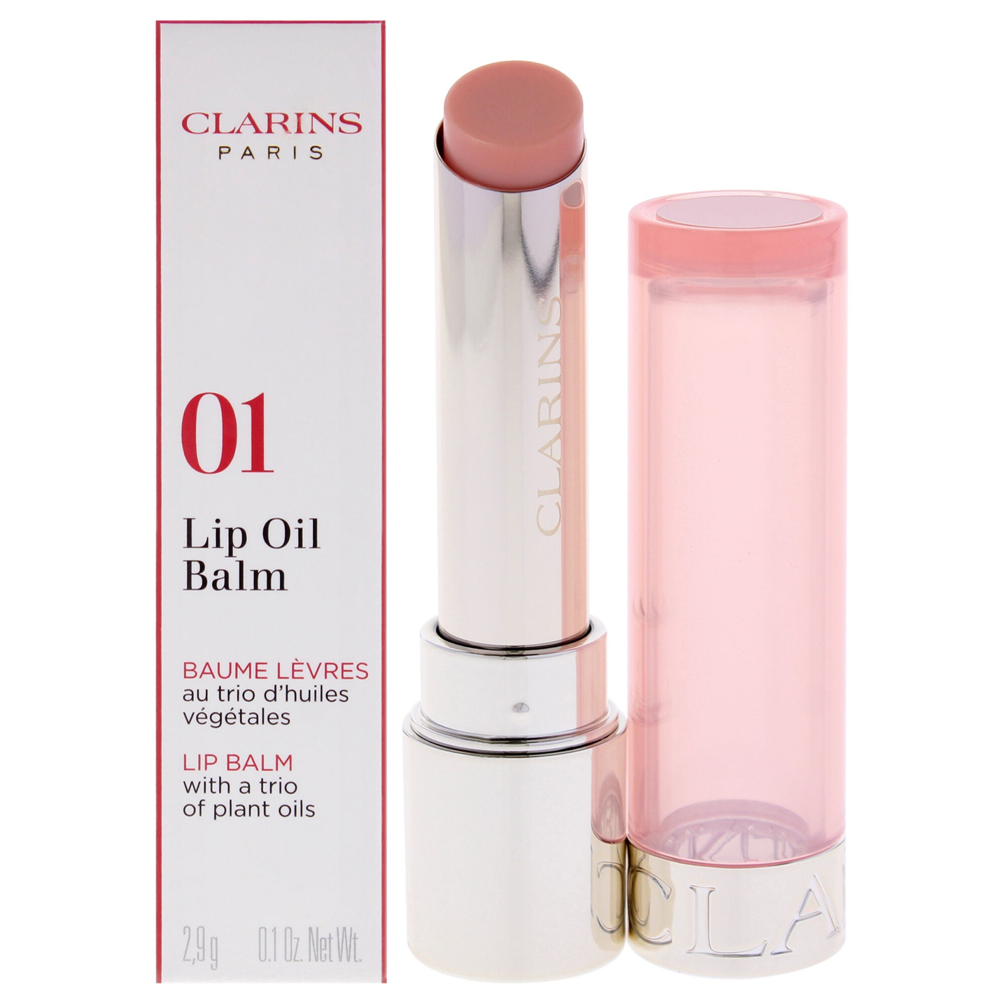 Lip Oil Balm - 01 Pale Pink by Clarins for Women - 0.1 oz Lip Balm, See Description, hi-res image number 0