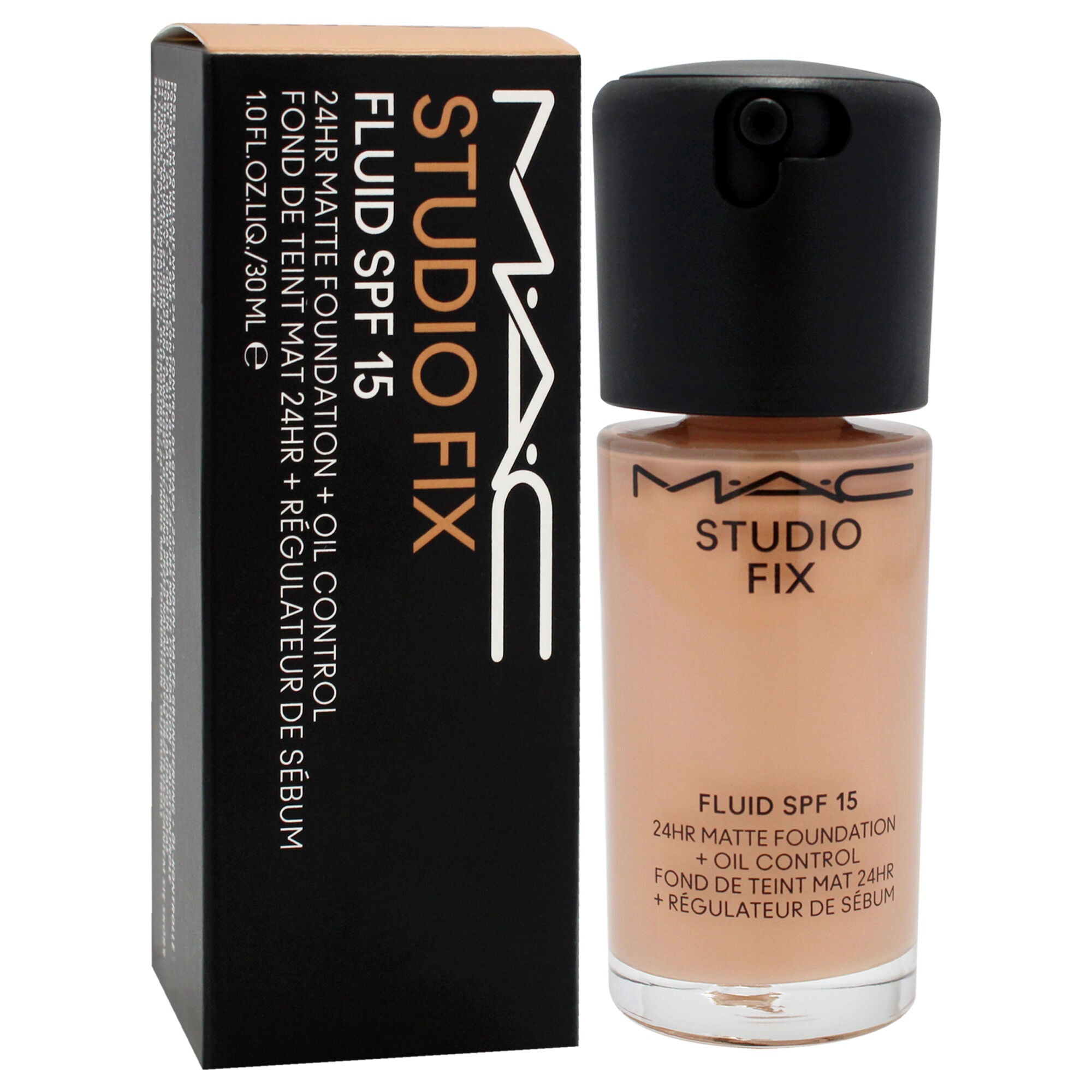 Studio Fix Fluid SPF 15 24HR Matte Foundation Plus Oil Control - NW30 Medium Beige with Rosy Undertone by MAC for Women - 1 oz Foundation, Beige, alternate image number 1