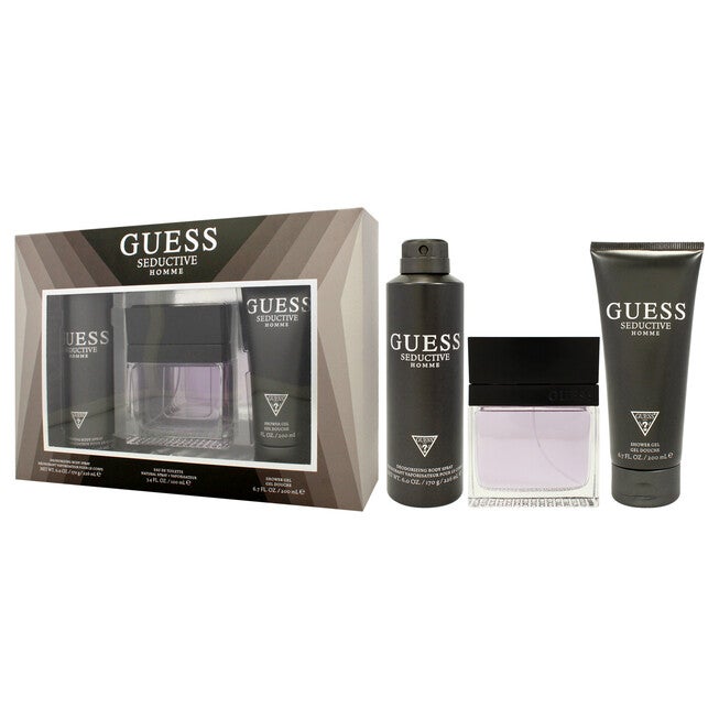 Seductive by Guess for Men - 3 Pc Gift Set 3.4oz EDT Spray, 6oz Deodorizing Body Spray, 6.7oz Shower Gel, NA, alternate image number null