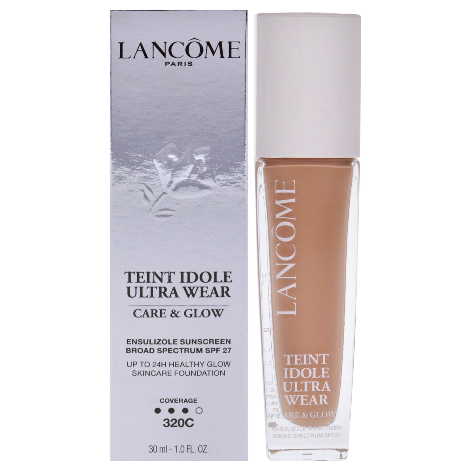 Teint Idol Ultra Wear Care and Glow SPF 27 - 320C Light medium With Cool Pink Undertones by Lancome for Women - 1 oz Foundation, See Description, hi-res image number 0
