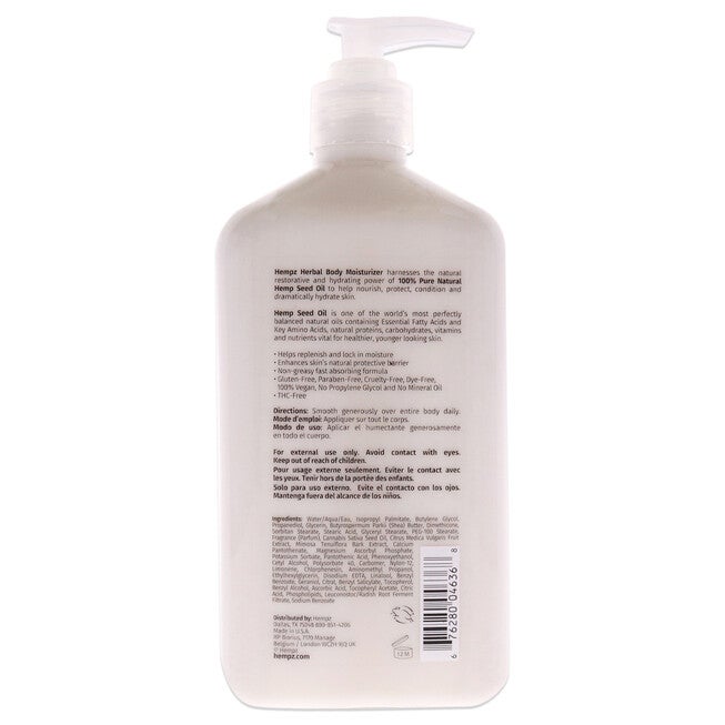 Fresh Fusions Pink Citron and Mimosa Flower Energizing Herbal Body Moisturizer by Hempz for Unisex - 17 oz Moisturizer, , alternate image number null