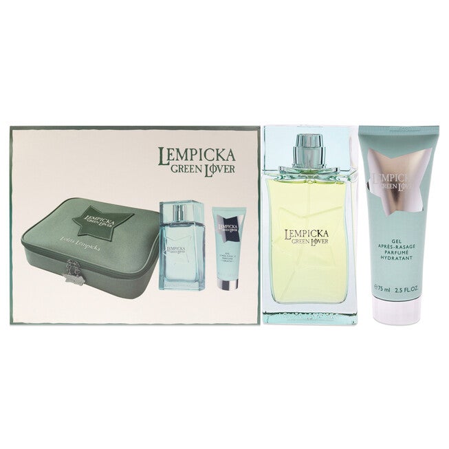 Green Lover by Lolita Lempicka for Men - 3 Pc Gift Set 3.4oz EDT Spray, 2.5oz After Shave Gel, Pouch, , alternate image number null