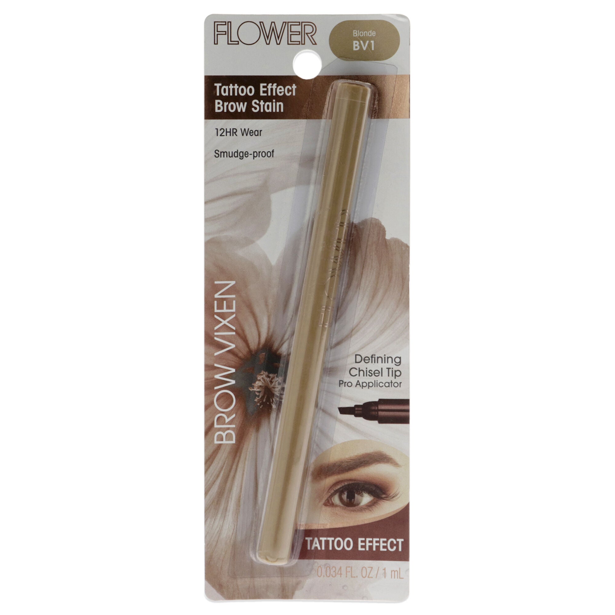 Brow Vixen Tattoo Effect Brow Stain - BV1 Blonde by Flower Beauty for Women - 0.034 oz Eyebrow, See Description, hi-res image number 0