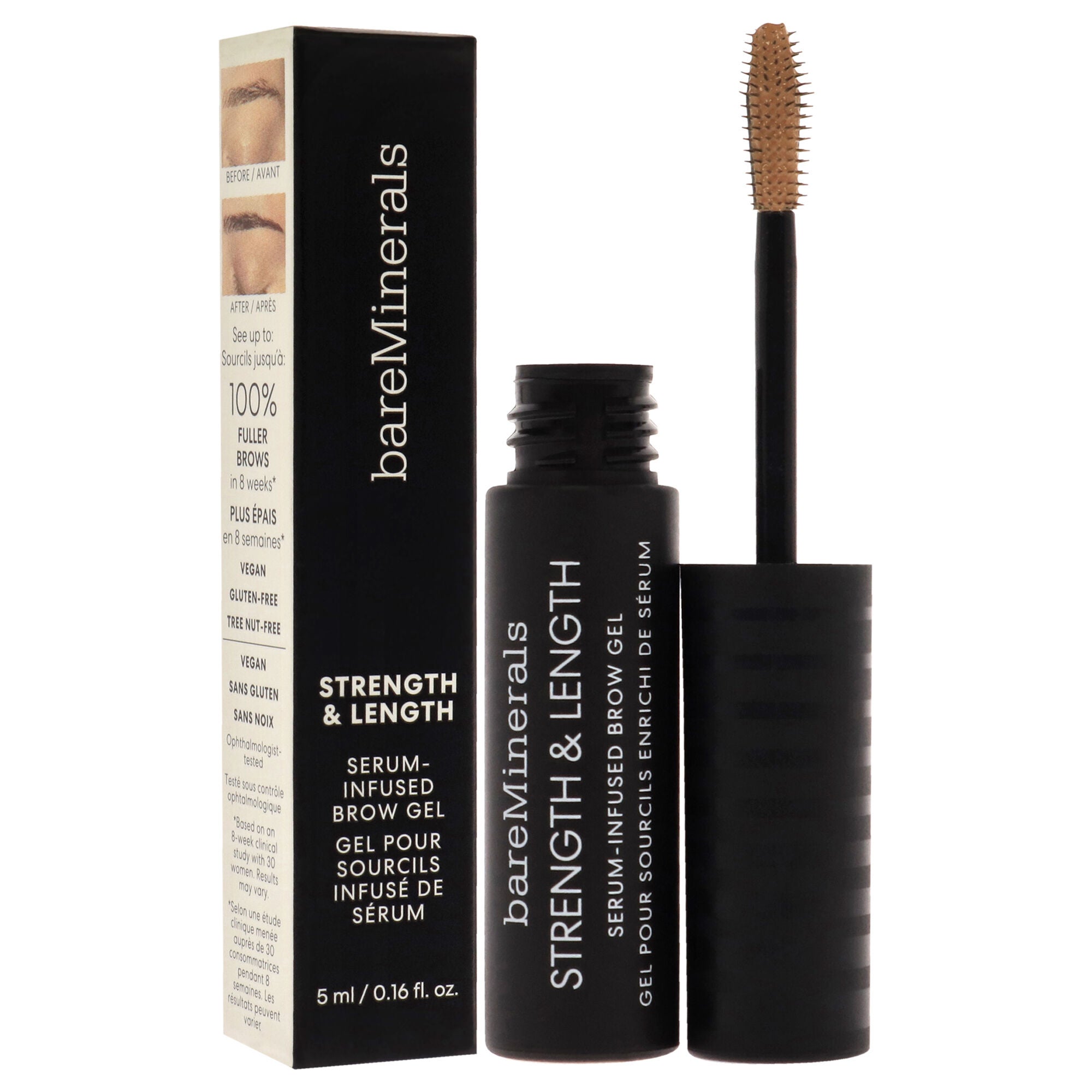 Strength and Length Serum-Infused Brow Gel - Honey by bareMinerals for Women - 0.16 oz Brow Gel, , alternate image number 5