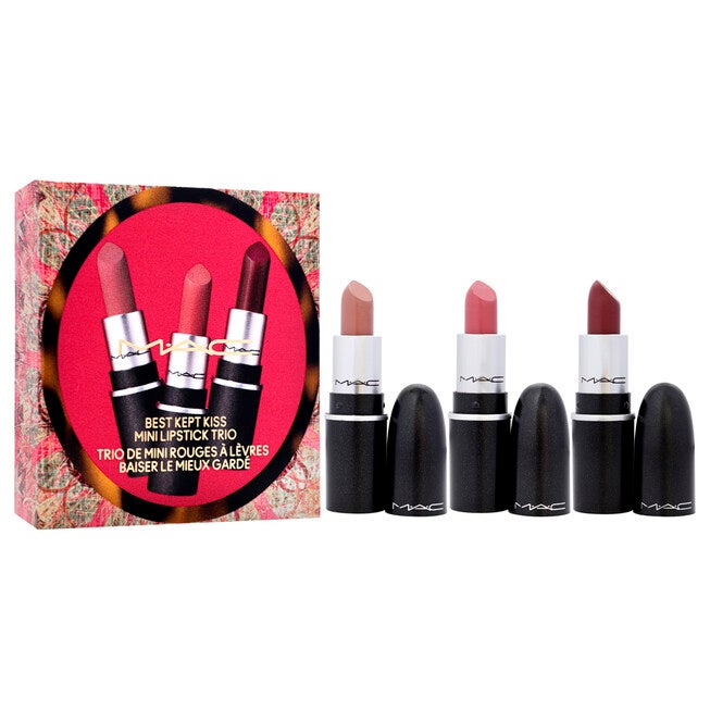 Best Kept Kiss Mini Lipstick Trio by MAC for Women - 3*0.05oz Matte Lipstick - Vintaje Velvet Teddy, Picture This, Swig of Twig, , alternate image number null