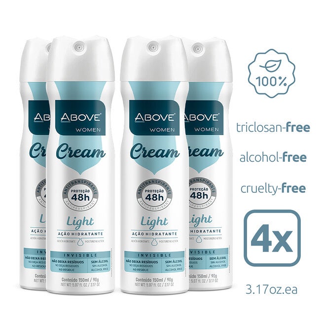 48 Hours Cream Antiperspirant Deodorant - Light by Above for Women - 3.17 oz Deodorant Spray - Pack of 4, NA, alternate image number null