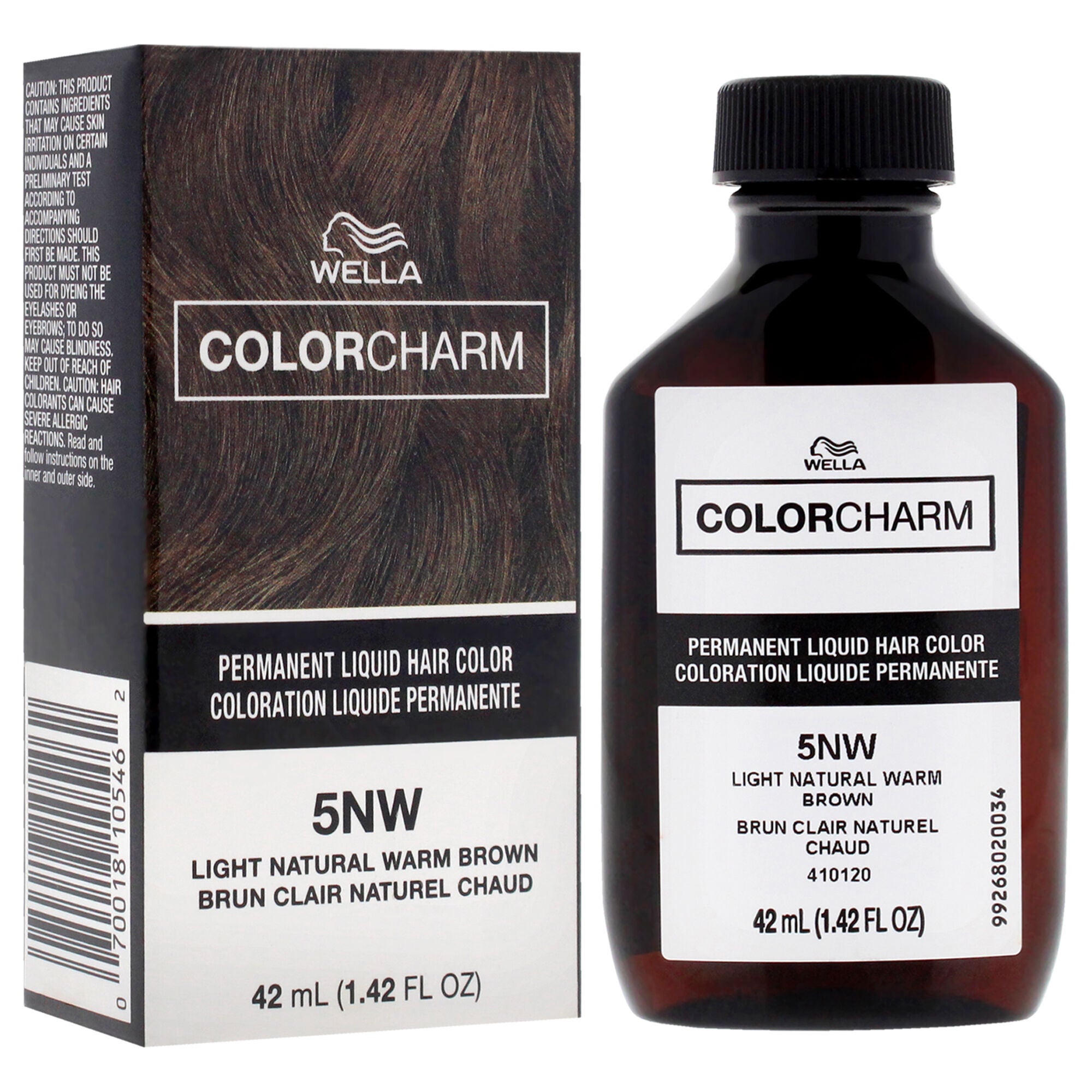 Color Charm Permanent Liquid Hair Color - 5NW Light Natural Warm Blonde by Wella for Unisex - 1.42 oz Hair Color, See Description, alternate image number 2