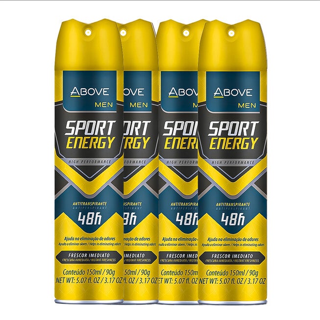 48 Hours Sport Energy Antiperspirant Deodorant by Above for Men - 3.17 oz Deodorant Spray - Pack of 4, See Description, alternate image number 4