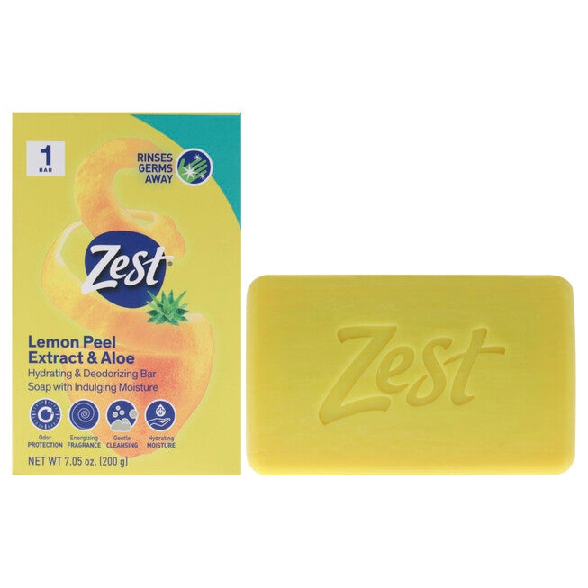 Hydrating and Deodorizing Bar Soap - Lemon Peel Extract and Aloe by Zest for Women - 7.05 oz Bar Soap, See Description, hi-res image number 0