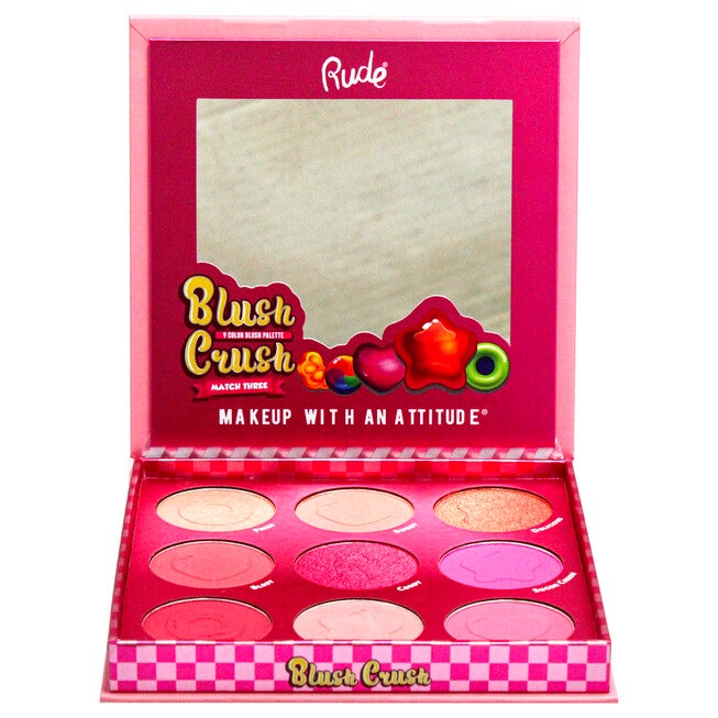 Blush Crush 9 Color Blush Palette - Match Three by Rude Cosmetics for Women - 0.67 oz Blush, , alternate image number null