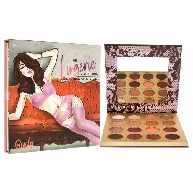 Lingerie Collection 16 Matte Eyeshadow Palette - Romantic Nights by Rude Cosmetics for Women - 0.53 oz Eye Shadow, NA, alternate image number null