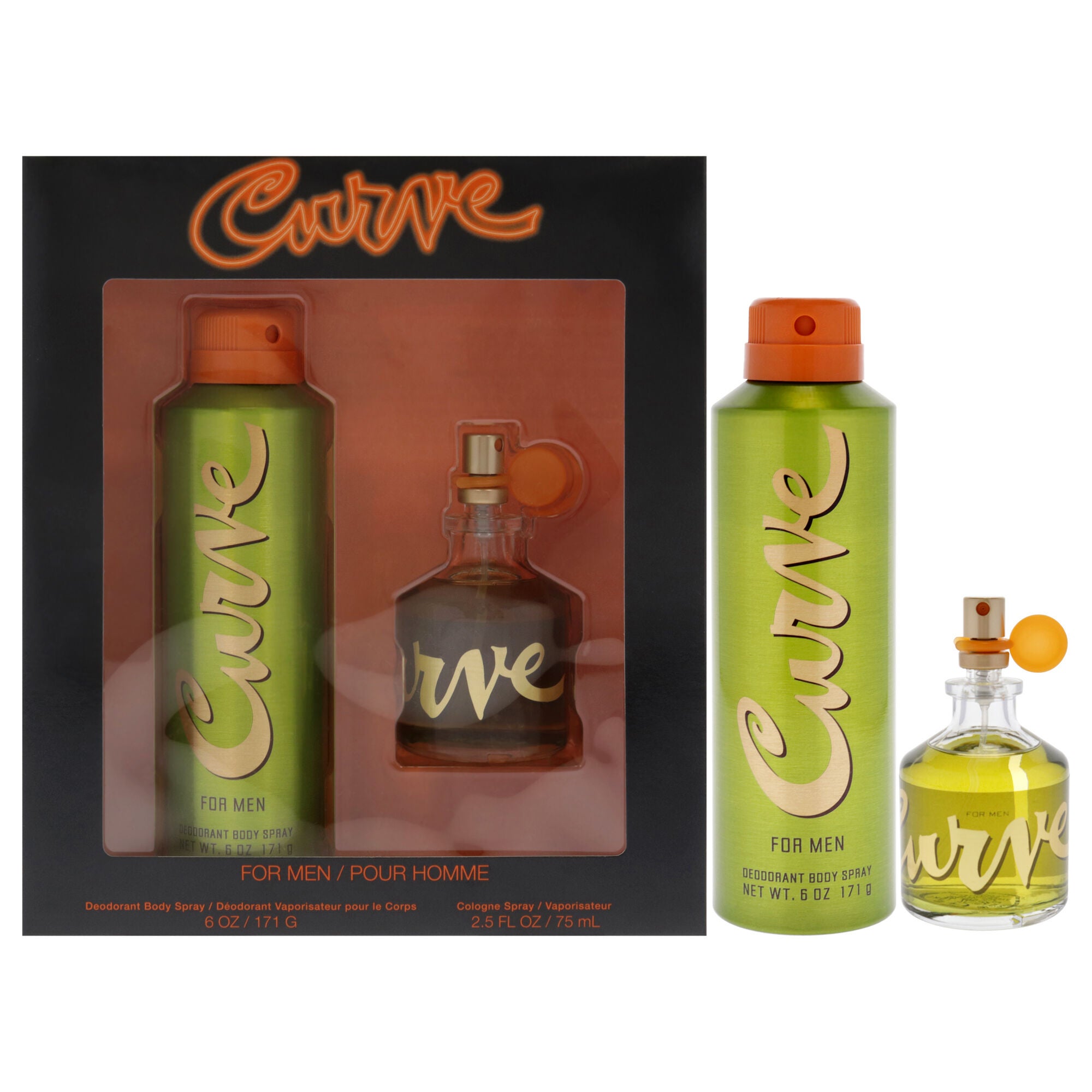 Curve by Liz Claiborne for Men - 2 Pc Gift Set 2.5oz Cologne Spray, 6oz Deodorant Body Spray, See Description, hi-res image number 0