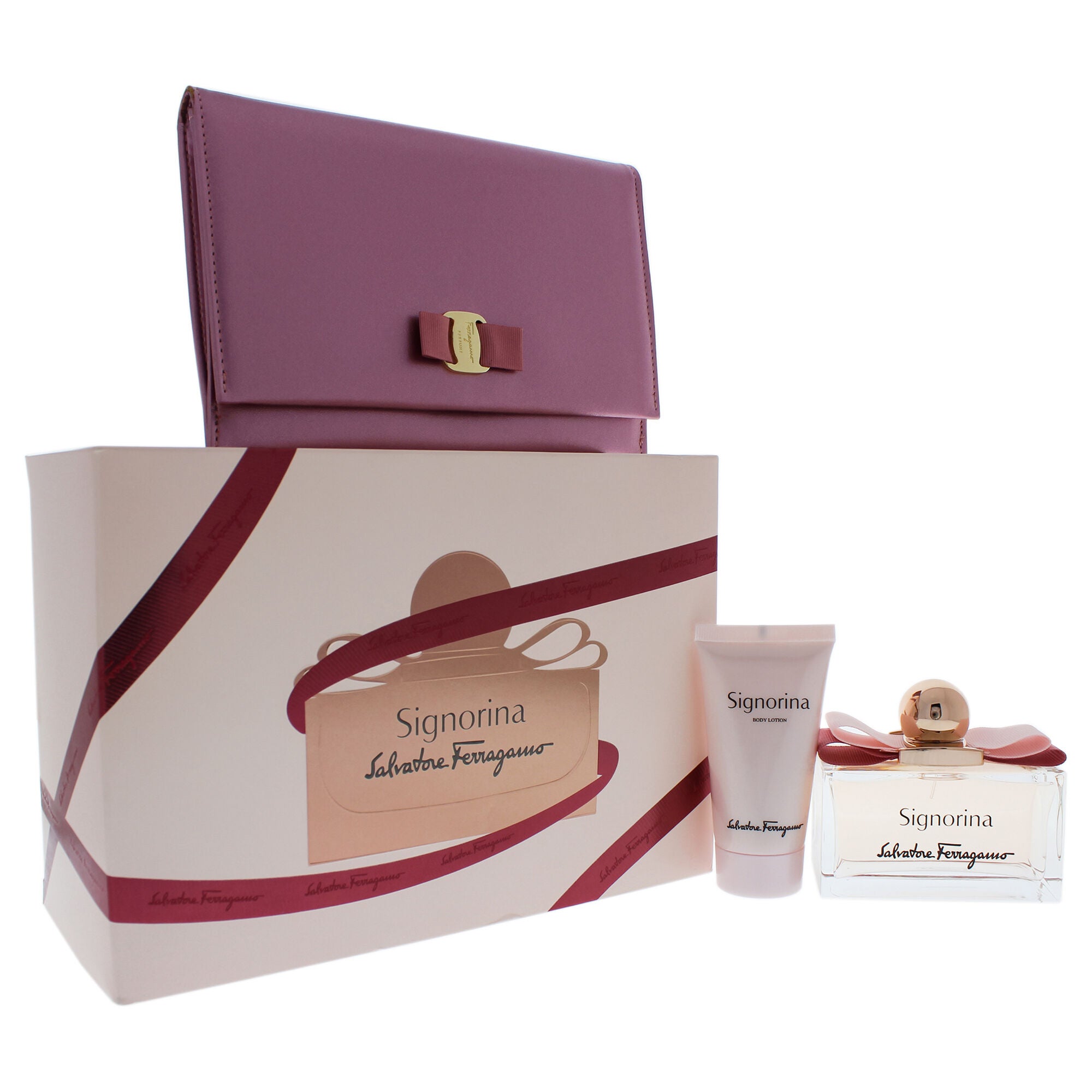 Signorina by Salvatore Ferragamo for Women - 3 Pc Gift Set 3.4oz EDP Spray, 1.7oz Body Lotion, Travel Pouch, See Description, alternate image number 2