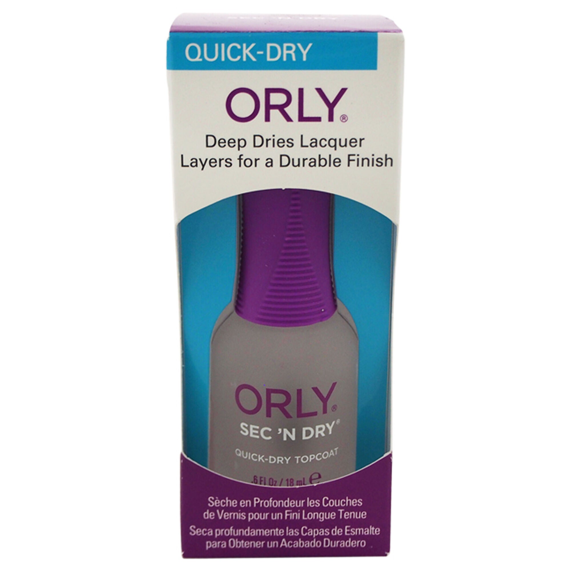 Sec N Dry Quick-Dry Topcoat by Orly for Women - 0.6 oz Nail Polish, See Description, hi-res image number 0