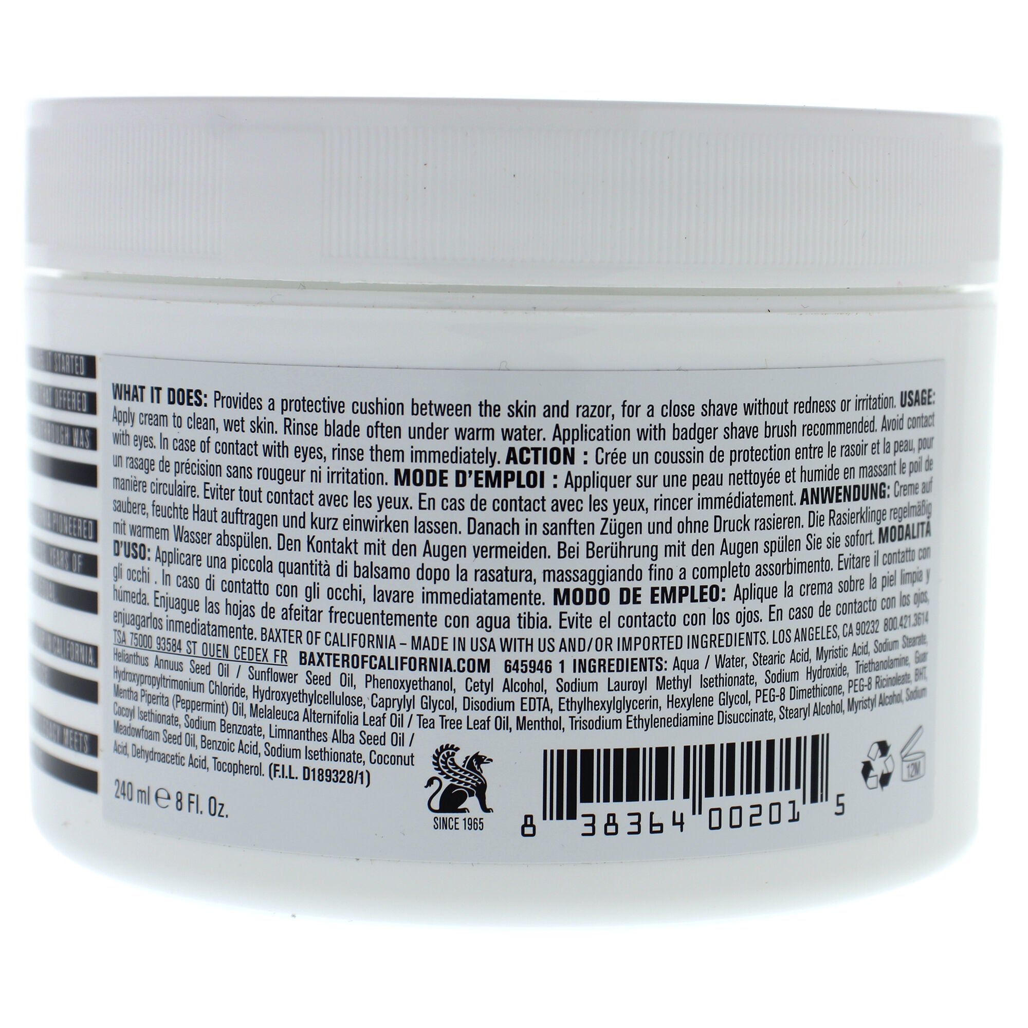 Super Close Shave Formula by Baxter Of California for Men - 8 oz Shave Cream, See Description, alternate image number 2