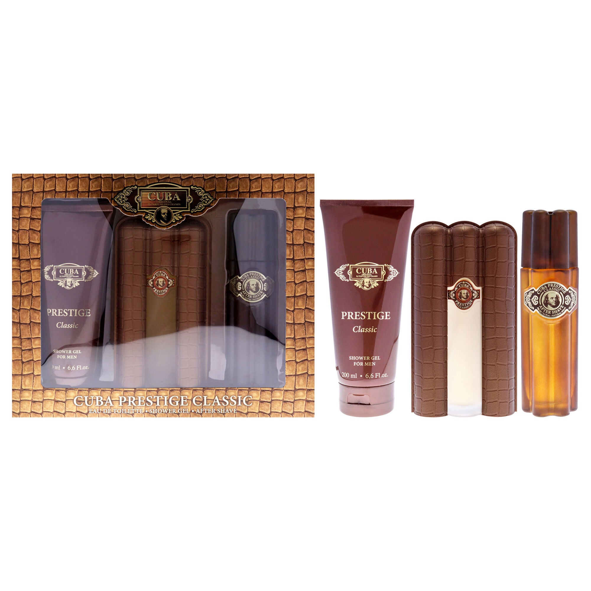 Cuba Prestige Classic by Cuba for Men - 3 Pc Gift Set 3oz EDT Spray, 6.7oz Shower Gel, 3.3oz After Shave, See Description, hi-res image number 0